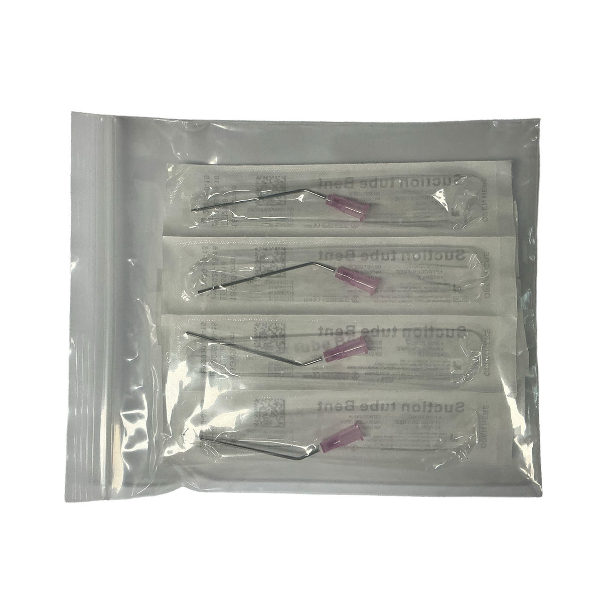 Suction Tubes 18 Gauge Pink 1.2mm Outer Diameter -Bent Disposable Sterile Individually Wrapped